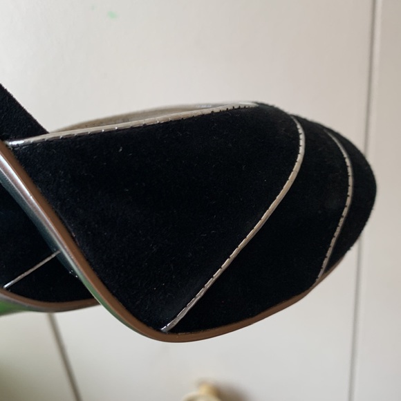 Arden B heels silver and black formal/cocktail/night out/party heels/leather - Picture 9 of 10